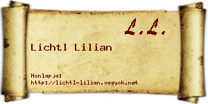 Lichtl Lilian névjegykártya